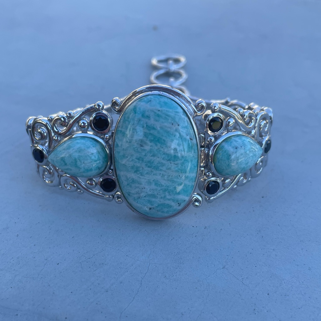 Amazonite & Silver Toggle Bracelet